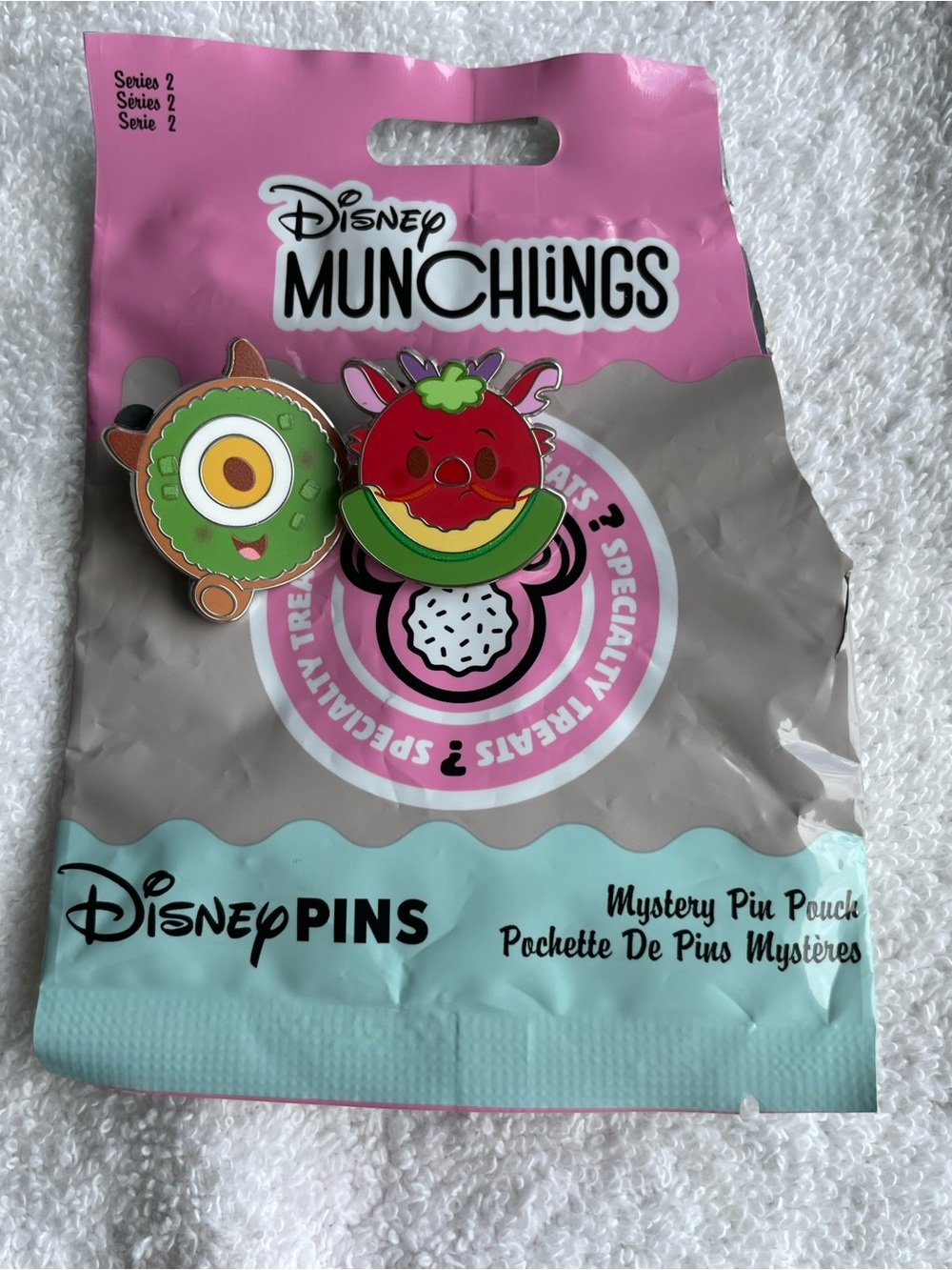 Disney Parks Munchlings Series 2 Mystery Pack Mike Wazowski and Mishu pins